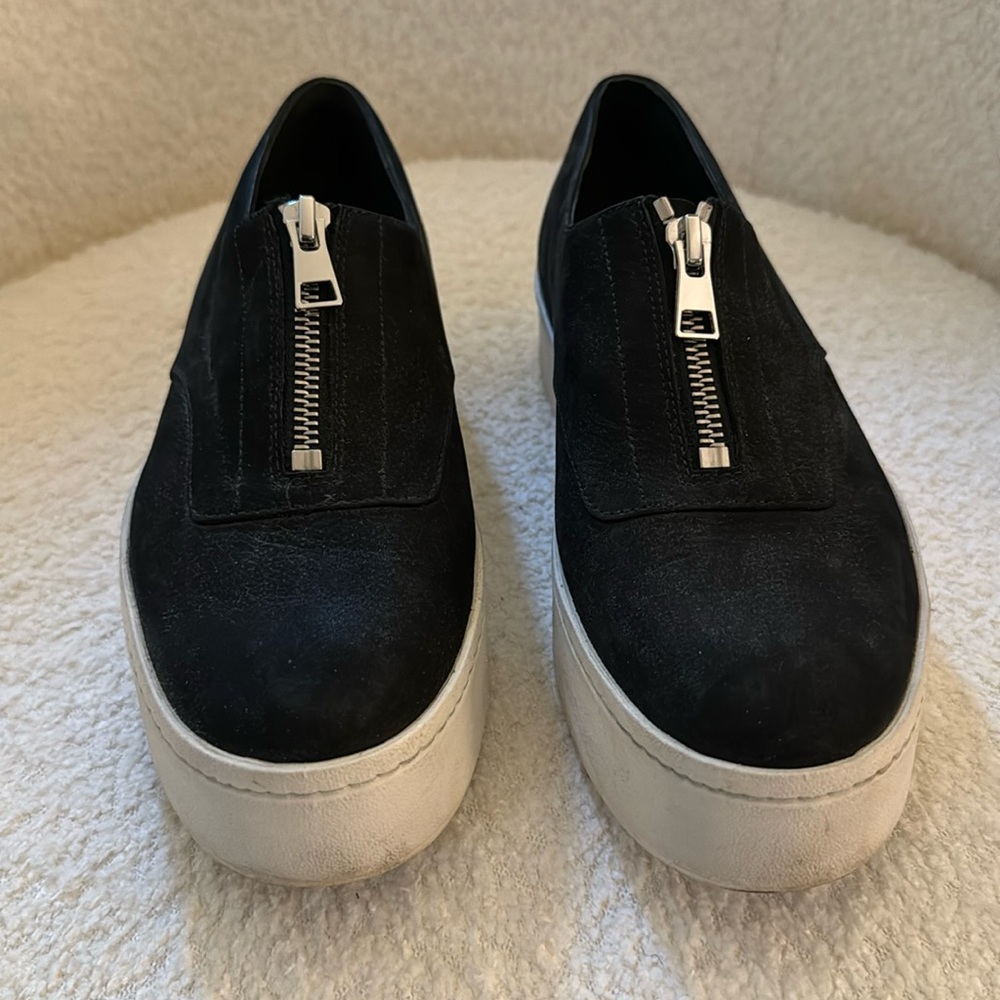 Vince Warner Zip Suede Platform Sneakers